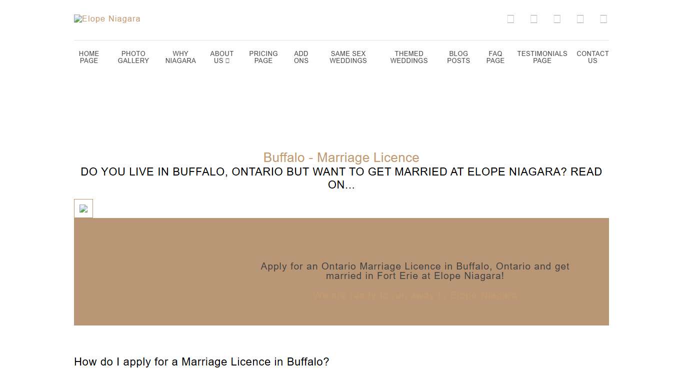 Elope Niagara Marriage Licences Buffalo